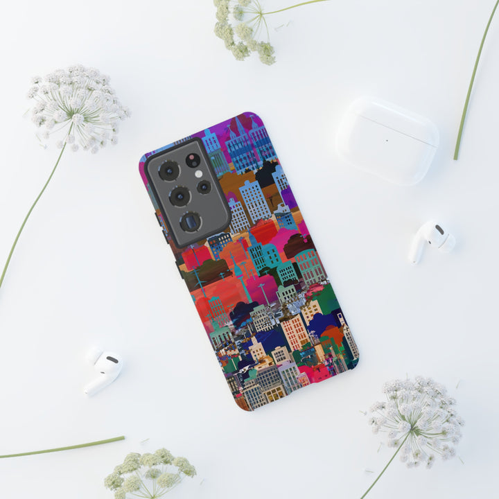 Cute Samsung Case | Cool Iphone Case | Summer City Skyline, Samsung S24, S23, S22, S21, IPhone 15 Case | Iphone 14 Case, Iphone 13 Case - Studio40ParkLane
