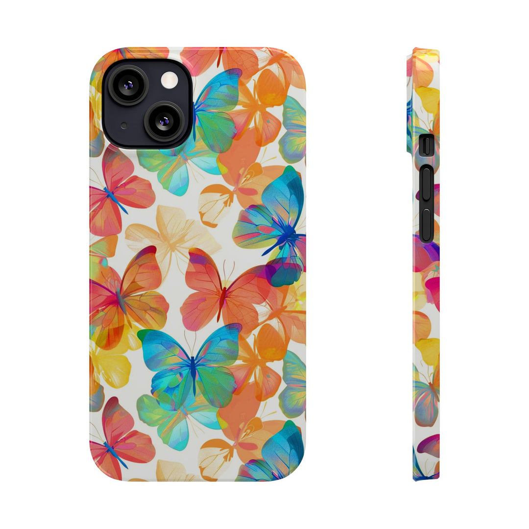Slim Cute Phone Cases for Iphone - | iPhone 15 Case | iPhone 15 Pro Max Case, Iphone 14 Case, Iphone 14 Pro Max, Iphone 13, Summer Bright Butterflies - Studio40ParkLane