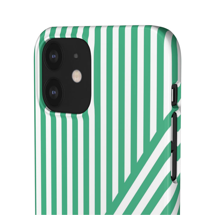 Aesthetic Emerald Stripes Cute Phone Case Sleek Snap - For iPhone 17 Pro Max iPhone 16 Pro iPhone 15 Iphone 14 Plus 13 Pro 12 11 10 Gift
