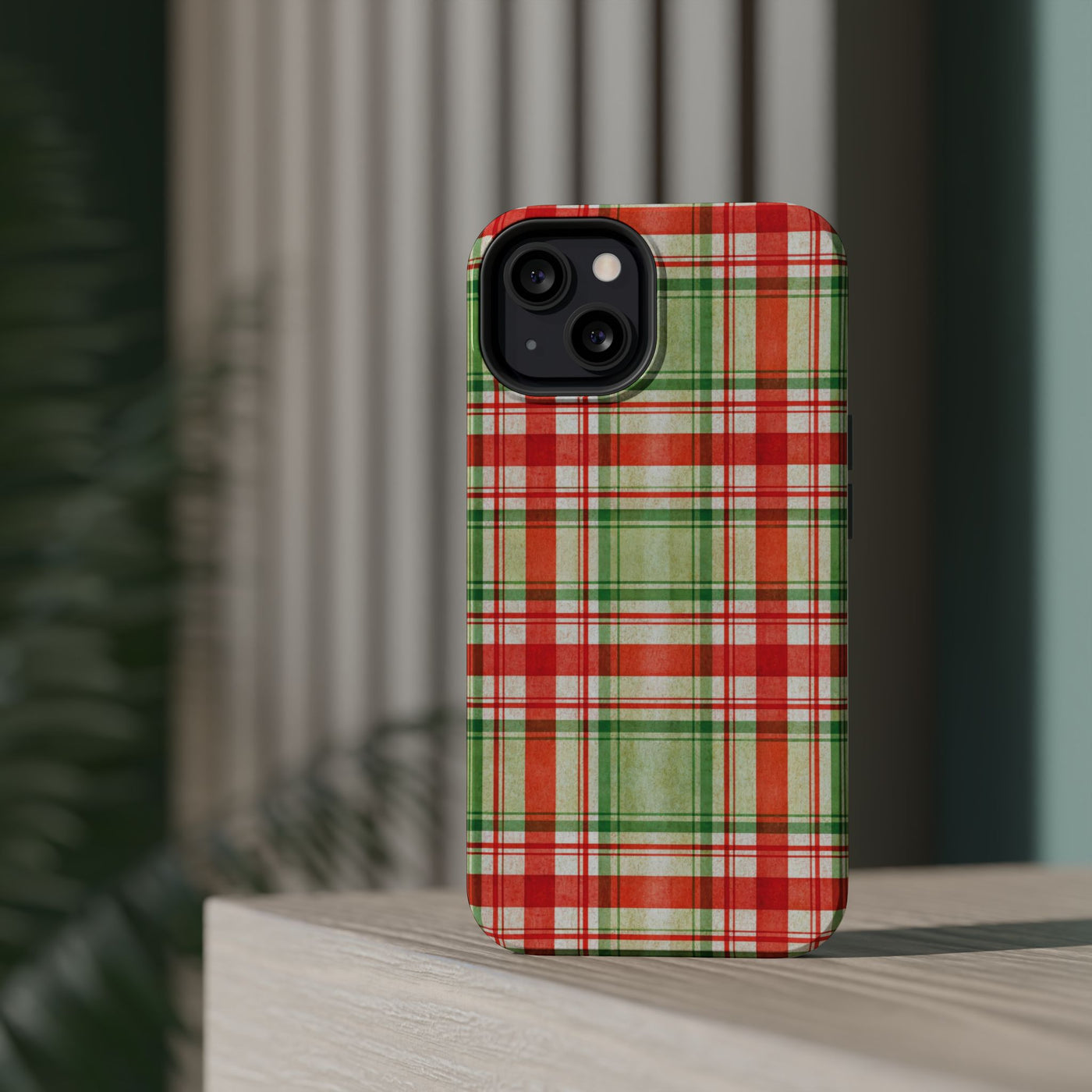 Aesthetic Tough Magsafe Red Green Checkered Phone Case - For iPhone 17 Pro Max iPhone 16 Pro iPhone 15 Iphone 14 Plus 13 Pro 12 11 10 - Studio40ParkLane