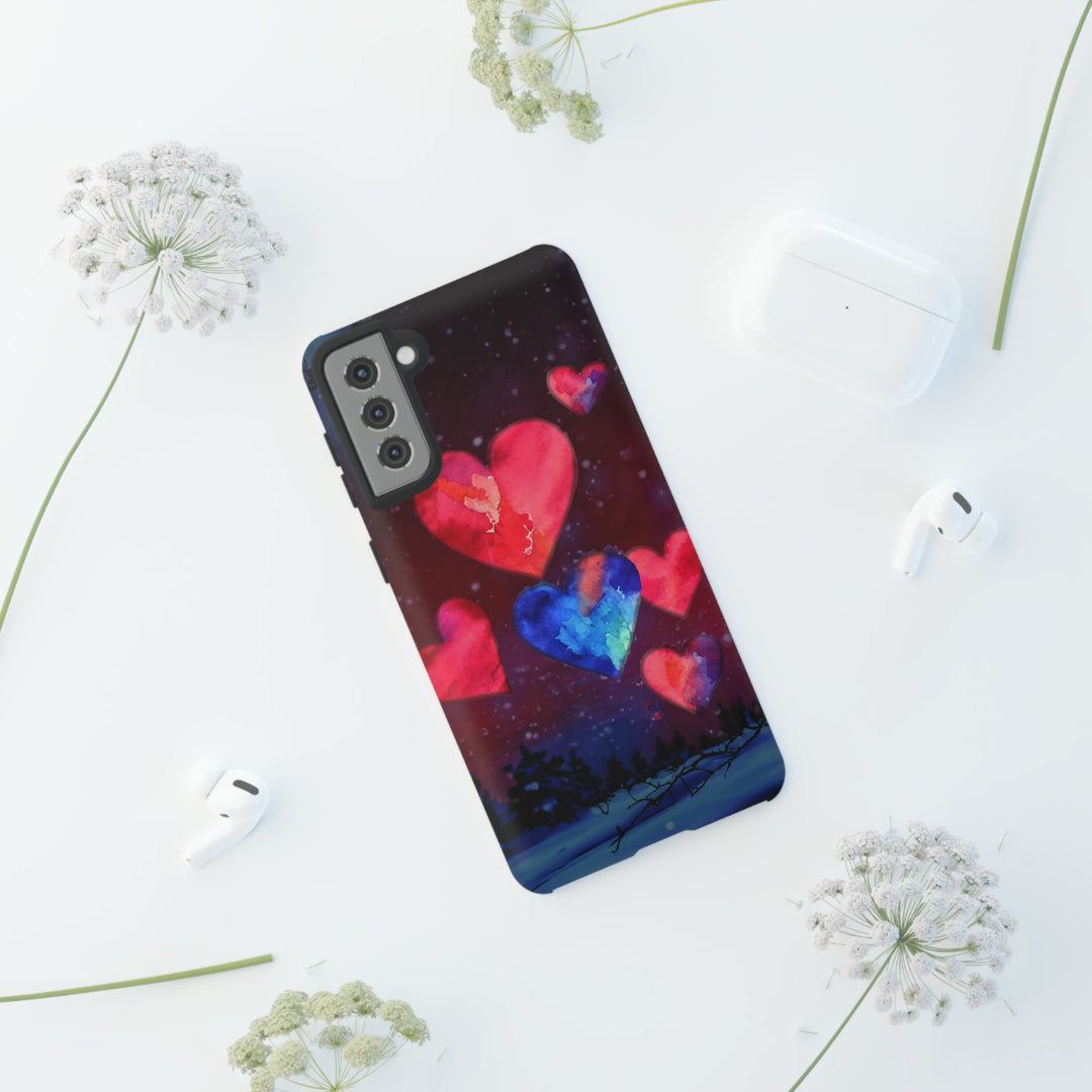 Cute Samsung Phone Case | Aesthetic Samsung Phone Case | Galaxy S23, S22, S21, S20 | Luxury case, Rising Hearts Night Phone Case - Studio40ParkLane