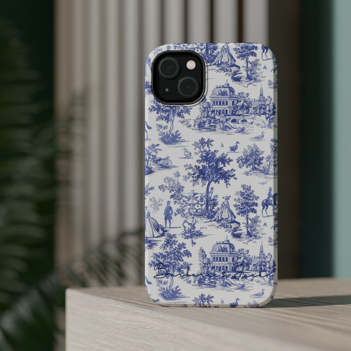 Magsafe French Toile Personalized Initial Custom Gift Cute Phone Cases for Iphone 16 Pro Max | iPhone 15, Pro Max Case, Iphone 14, 13, 12, 11, 10 - Studio40ParkLane