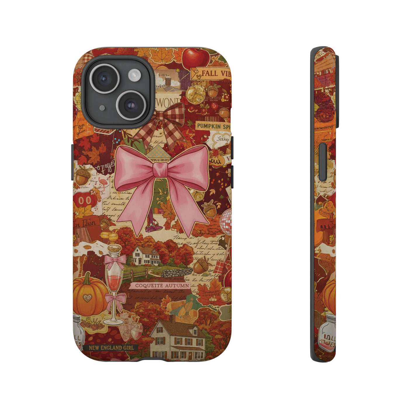 New England Fall Coquette Collage Tough Premium Phone Case - For iPhone 16 Pro Max iPhone 15 Pro iPhone Iphone 14 Plus 13 Pro 12 11 10 XR XS