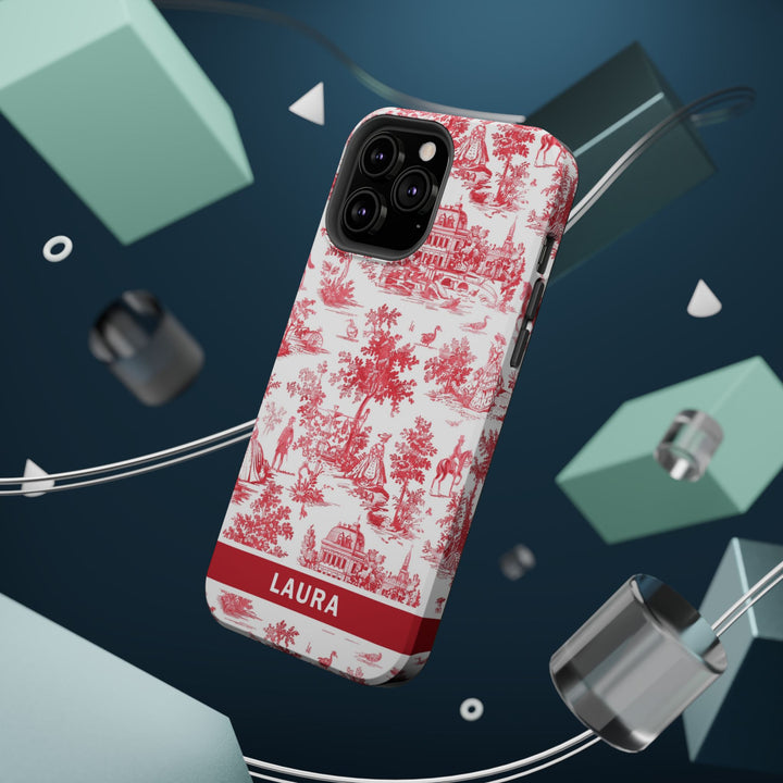 Magsafe French Toile Personalized Initial Custom Gift for Her Cute Phone Cases for Iphone 16 Pro Max | iPhone 15 Case | iPhone 15 Pro Max Case, Iphone 14, 13, 12, 11, 10, 8, 7 - Studio40ParkLane