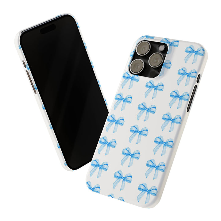 Slim Blue Bows Cute Phone Cases for Iphone 16 Pro Max | iPhone 15 Case | iPhone 15 Pro Max Case, Iphone 14, Iphone 14 Pro Max, Iphone 13 12 11 8 7 - Studio40ParkLane