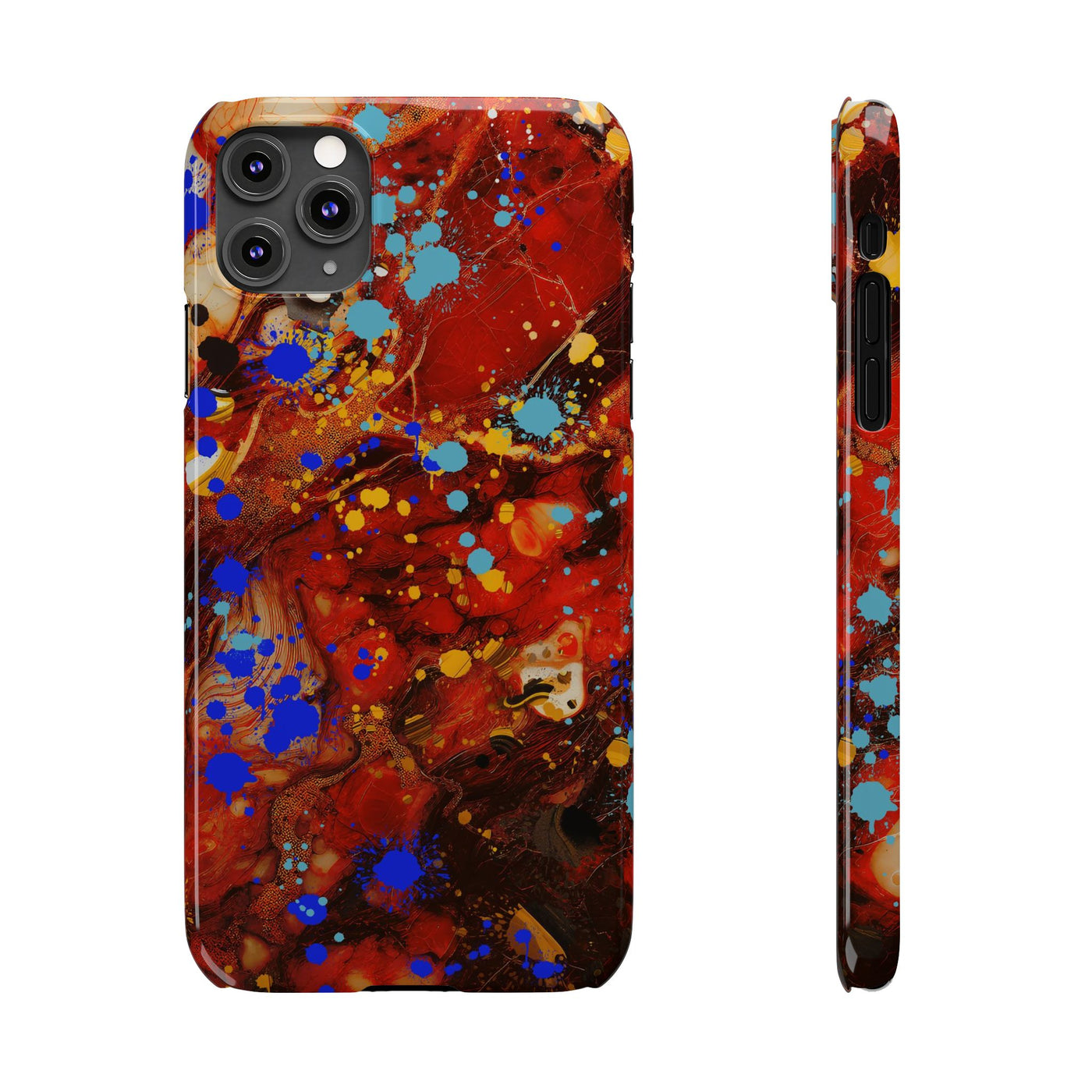 Slim Cute iPhone Cases - | iPhone 15 Case | iPhone 15 Pro Max Case, Iphone 14 Case, Iphone 14 Pro Max, Iphone 13, Fall Marble Paint Splash