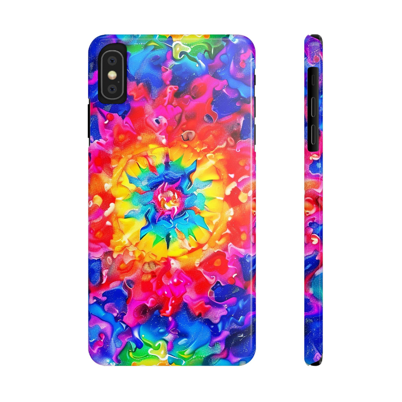 Slim Tie Dye Faux Glitter Gift for Her Cute Phone Cases for Iphone 16 Pro Max | iPhone 15 Case | iPhone 15 Pro Max Case, Iphone 14, Iphone 14 Pro Max, Iphone 13 12 11 8 7