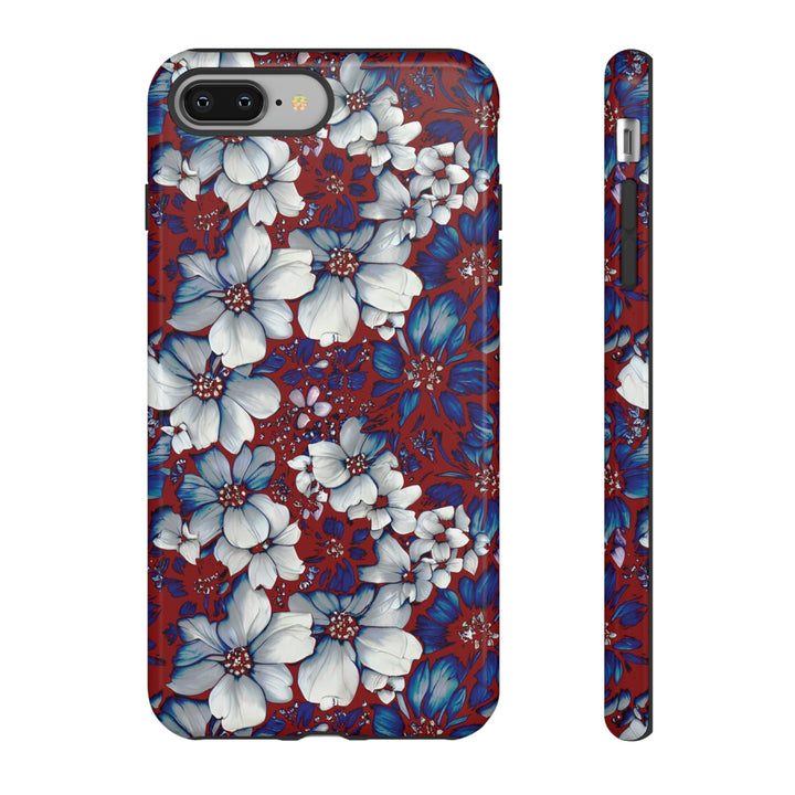 Cute IPhone Case | Red Blue Flowers, iPhone 15 Case | iPhone 15 Pro Case, Iphone 14 Case, Iphone 14 Pro Max Case, Protective Iphone Case - Studio40ParkLane