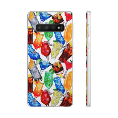 Cute Flexi Phone Cases, For Iphones and Samsung Galaxy Phones, Tropical Summer Fruit Cocktails, Galaxy S23 Phone Case, Samsung S22 Case, Samsung S21, Iphone 15, Iphone 14, Iphone 13