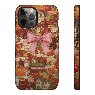 New England Fall Coquette Collage Tough Premium Phone Case - For iPhone 16 Pro Max iPhone 15 Pro iPhone Iphone 14 Plus 13 Pro 12 11 10 XR XS