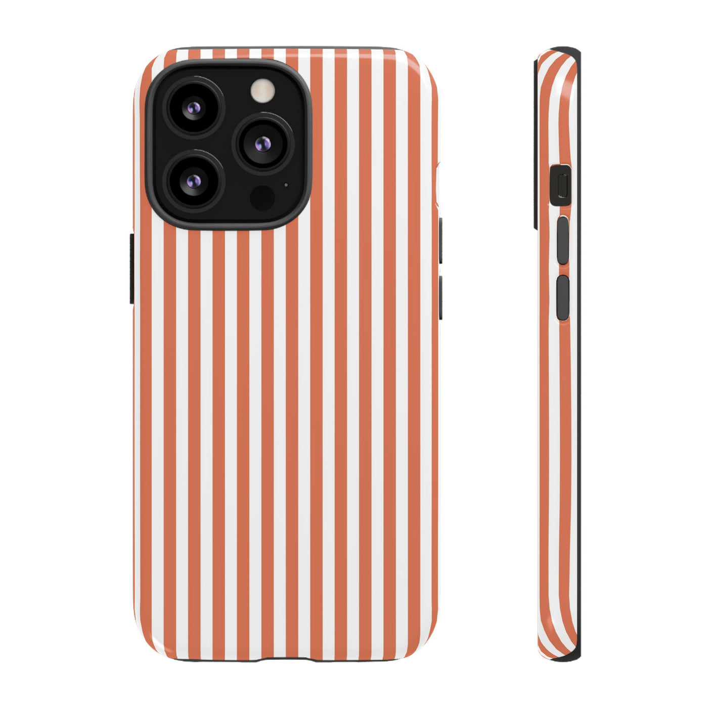 Tough Premium Peach Stripes Phone Case Gift for Her - For Apple iPhone 16 Pro Max 16e iPhone 15 Pro iPhone Iphone 14 Plus 13 Pro 12 SE XR - Studio40ParkLane