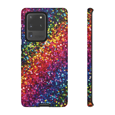 Faux Chic Play on Glitter Effect Cute Phone Case, for IPhone 16 pro Max | Iphone 15, Iphone 14, IPhone 13 Case, 11 8 7, Samsung Galaxy S24, S23, S22, S21, 2 Layer Protection