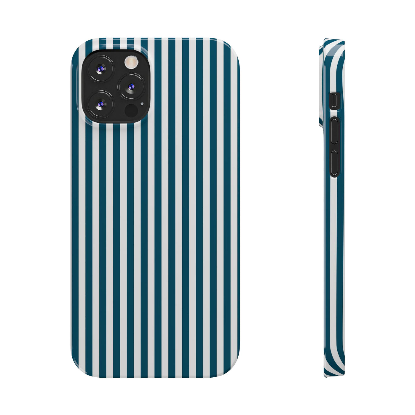 Slim Teal Blue Striped Cute Phone Case for Iphone 16 - | iPhone 15 Pro Max Case | iPhone 14 Case Iphone 13 12 11 10 9 8 7 X XS Gift for Her - Studio40ParkLane