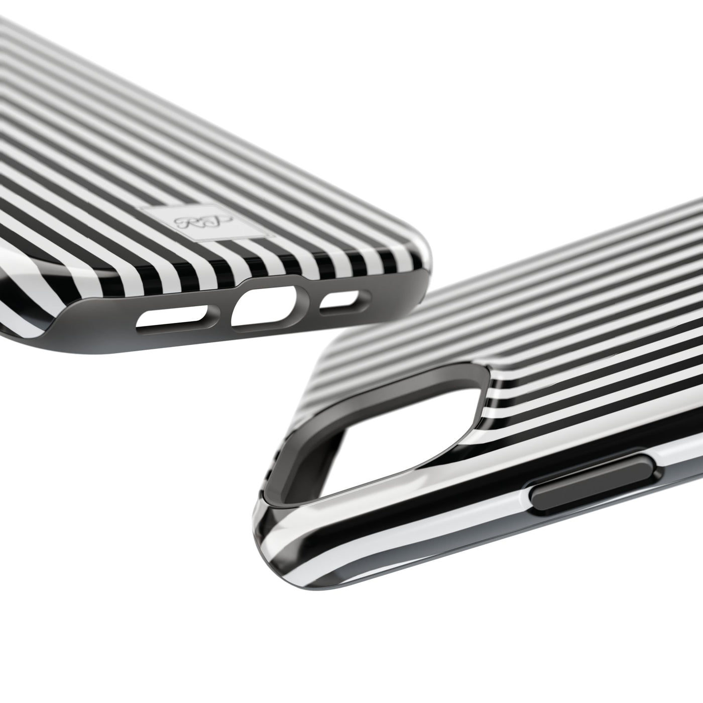 Custom Personalized Black White Striped Magsafe Phone Case for Iphone 17 - | iPhone 16 Pro Max Case | iPhone 15 Case Iphone 14 13 12 11 10 - Studio40ParkLane