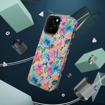 Butterflies Flowers Magsafe Cute Phone Case for Iphone Gift for Her, iPhone 16 Case iPhone 15 Pro Max Case, Iphone 14, Iphone 14 Pro Max, 13, 12