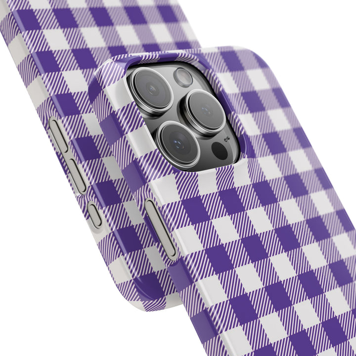Slim Purple Gingham Gift for Her Cute Phone Cases for Iphone 16 Pro Max | iPhone 15 Case | iPhone 15 Pro Max Case, Iphone 14, 13, 12, 11, 10, 8, 7 - Studio40ParkLane