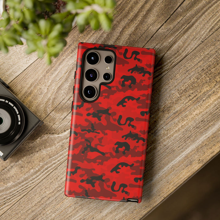 Impact Resistant, Red Camo Camouflage, Cute Phone Cases for Samsung S24, S23, S22, S21, IPhone 15 pro Iphone 14 pro Iphone 13 IPhone 12 Iphone 11 - Studio40ParkLane