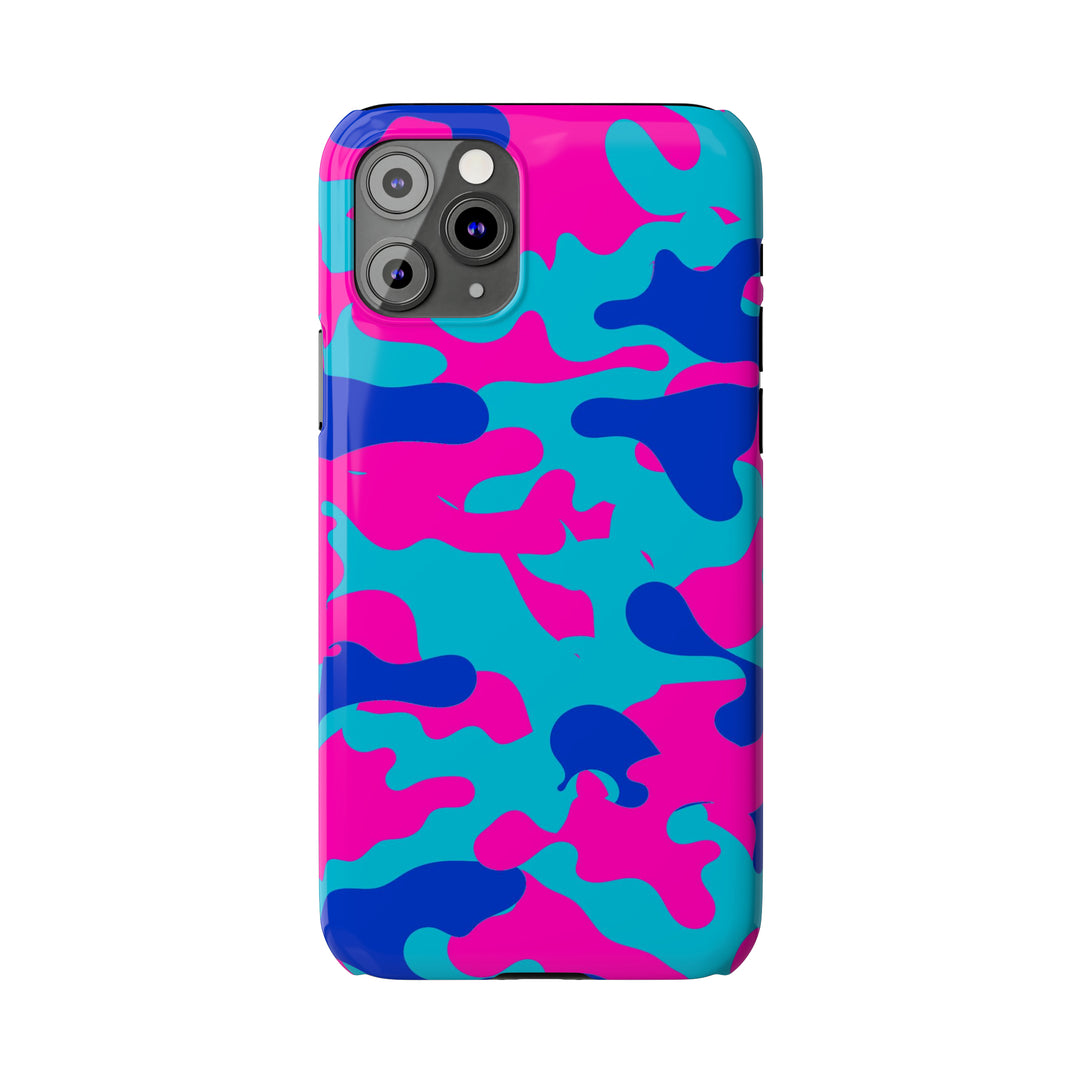 Slim Cute Phone Cases for Iphone - | iPhone 15 Case | iPhone 15 Pro Max Case, Iphone 14 Case, Iphone 14 Pro Max, Iphone 13, Blue Pink Camouflage - Studio40ParkLane