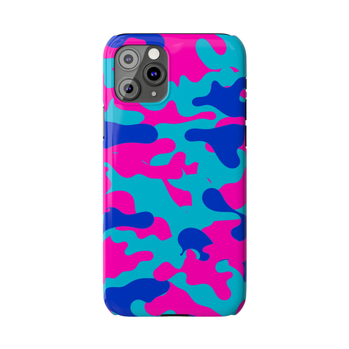 Slim Cute Phone Cases for Iphone - | iPhone 15 Case | iPhone 15 Pro Max Case, Iphone 14 Case, Iphone 14 Pro Max, Iphone 13, Blue Pink Camouflage - Studio40ParkLane