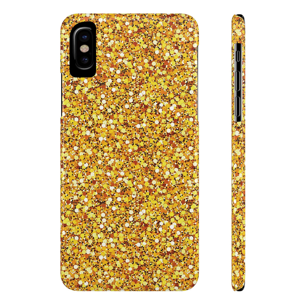 Slim Muted Gold Play on Faux Glitter Effect Cute Phone Cases for Iphone 16 Pro Max | iPhone 15 Case | iPhone 15 Pro Max Case, Iphone 14, Iphone 14 Pro Max, Iphone 13 12 11 8 7 - Studio40ParkLane