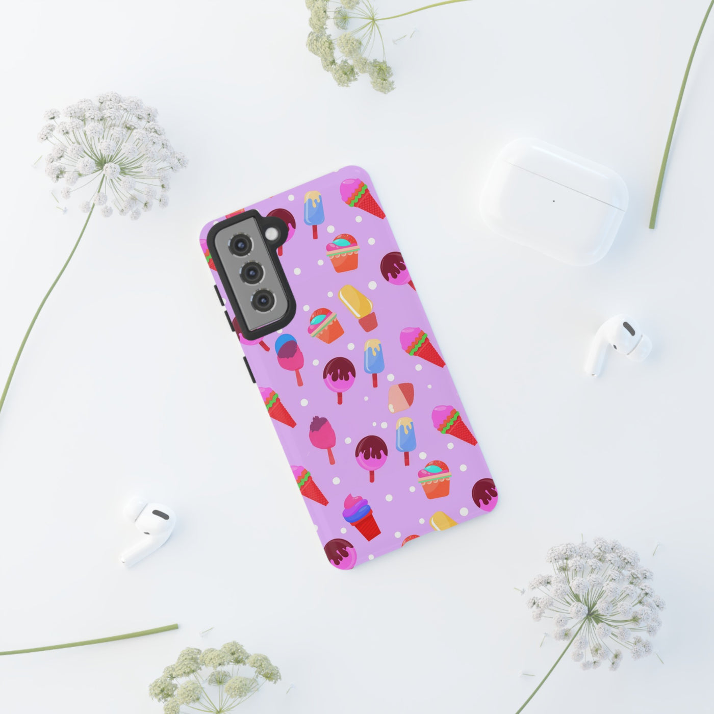 Cute Samsung Case | Cool Iphone Case | Summer Pink Ice-Cream, Samsung S24, S23, S22, S21, IPhone 15 Case | Iphone 14 Case, Iphone 13 Case