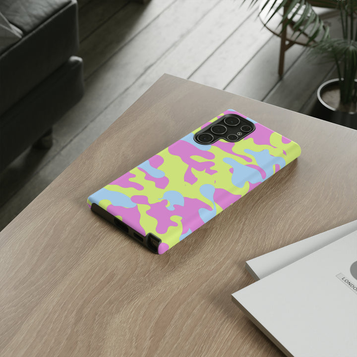 Cute Phone Case | Aesthetic Phone Cases| for Galaxy S23, S22, S21, S20 | Blue Pink Camouflage, Protective Phone Case - Studio40ParkLane