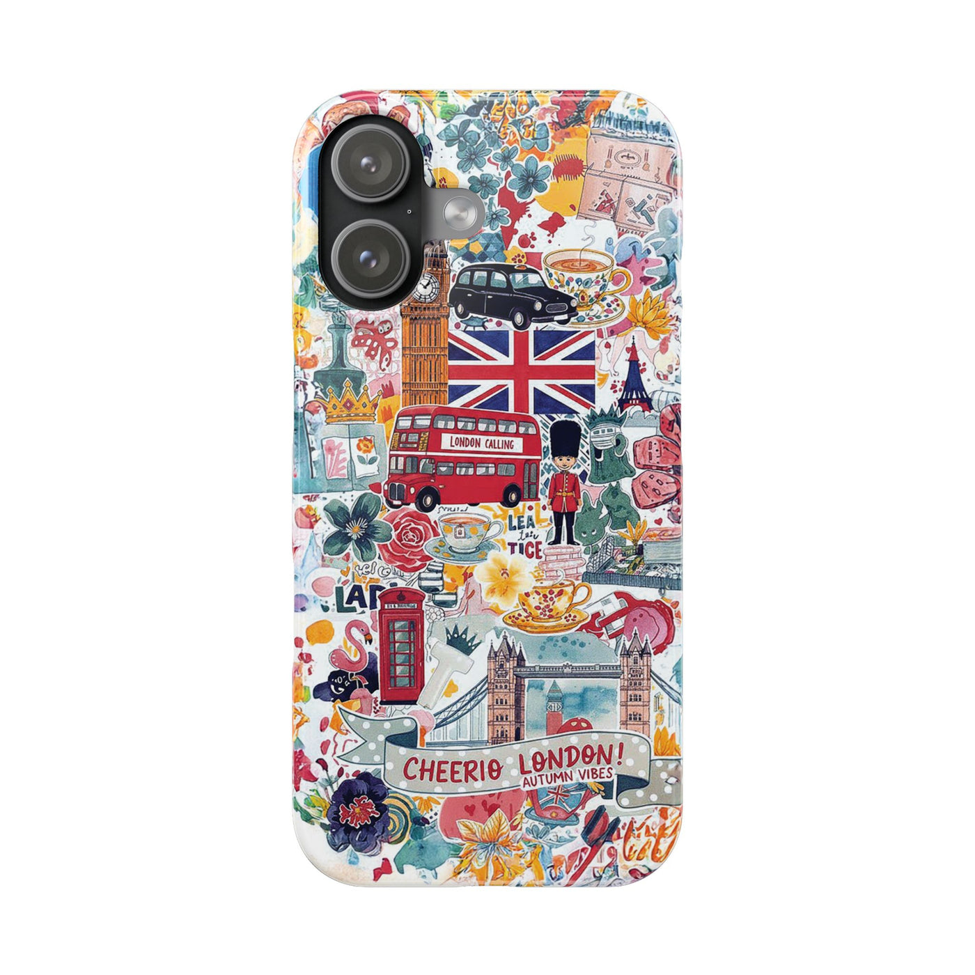 Slim London England Coquette Collage Cute Phone Case for Iphone 17 - | iPhone 16 Pro Max Case | iPhone 15 Case Iphone 14 13 12 11 10 9 8 7 - Studio40ParkLane