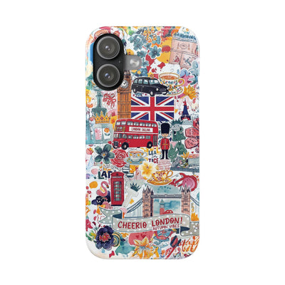 Slim London England Coquette Collage Cute Phone Case for Iphone 17 - | iPhone 16 Pro Max Case | iPhone 15 Case Iphone 14 13 12 11 10 9 8 7 - Studio40ParkLane