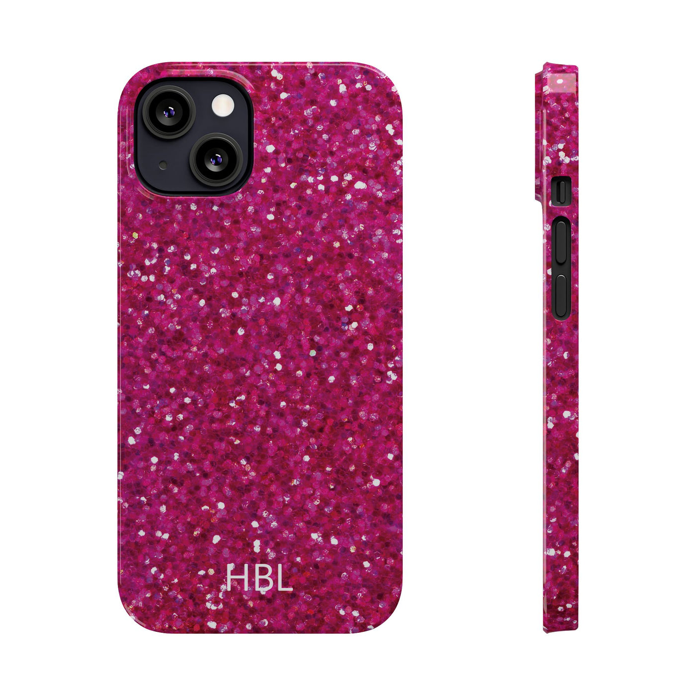 Slim Personalized Muted Pink Faux Play on Glitter Effect Cute Phone Cases for Iphone 16 Pro Max | iPhone 15 Case | iPhone 15 Pro Max Case, Iphone 14, Iphone 14 Pro Max, Iphone 13 12 11 8 7