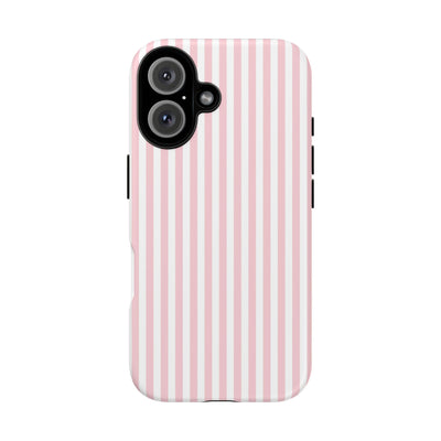 Tough Premium Sweet Pink Stripes Phone Case Gift for Her - For Apple iPhone 16 Pro Max 16e iPhone 15 Pro iPhone Iphone 14 Plus 13 Pro 12 SE XR - Studio40ParkLane