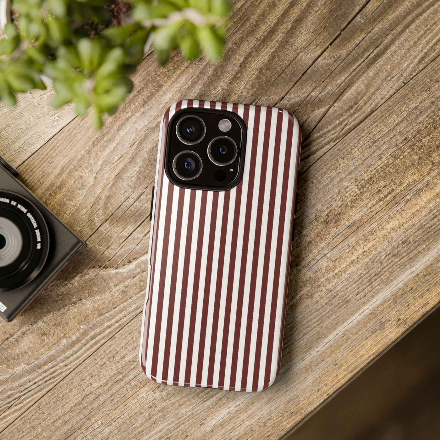 Tough Premium Chocolate Stripes Phone Case Gift for Her - For Apple iPhone 16 Pro Max 16e iPhone 15 Pro iPhone Iphone 14 Plus 13 Pro 12 SE XR - Studio40ParkLane