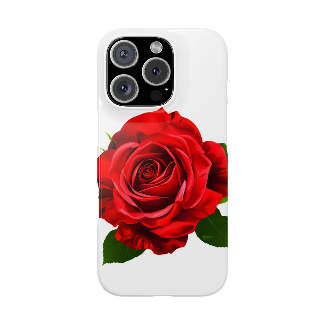Slim Red Rose Flowers Gift for Her Cute Phone Cases for Iphone 16 Pro Max | iPhone 15 Case | iPhone 15 Pro Max Case, Iphone 14, Iphone 14 Pro Max, Iphone 13 12 11 8 7 - Studio40ParkLane