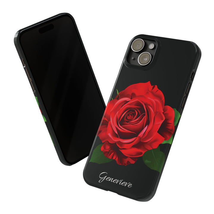 Slim Custom Personalized Red Rose Flowers Gift for Her Cute Phone Cases for Iphone 16 Pro Max | iPhone 15 Case | iPhone 15 Pro Max Case, Iphone 14, Iphone 14 Pro Max, Iphone 13 12 11 8 7 - Studio40ParkLane