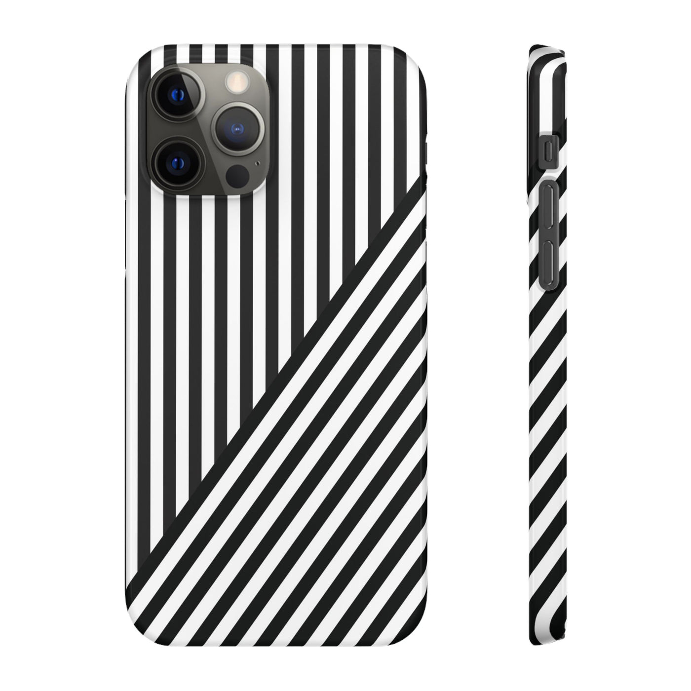 Aesthetic Black White Stripes Cute Phone Case Sleek Snap - For iPhone 17 Pro Max iPhone 16 Pro iPhone 15 Iphone 14 Plus 13 Pro 12 11 10 Gift - Studio40ParkLane