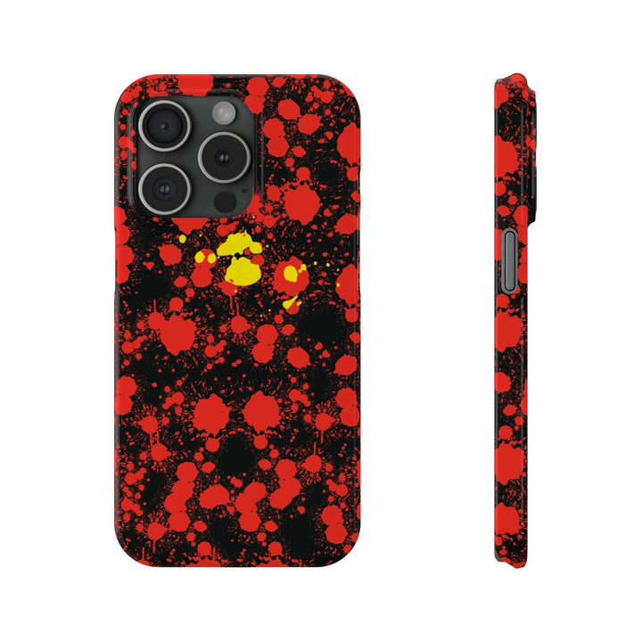 Slim Cute Phone Cases for Iphone - | iPhone 15 Case | iPhone 15 Pro Max Case, Iphone 14 Case, Iphone 14 Pro Max, Iphone 13, Red Yellow Paint Splash - Studio40ParkLane