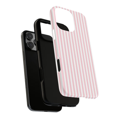 Tough Premium Sweet Pink Stripes Phone Case Gift for Her - For Apple iPhone 16 Pro Max 16e iPhone 15 Pro iPhone Iphone 14 Plus 13 Pro 12 SE XR - Studio40ParkLane