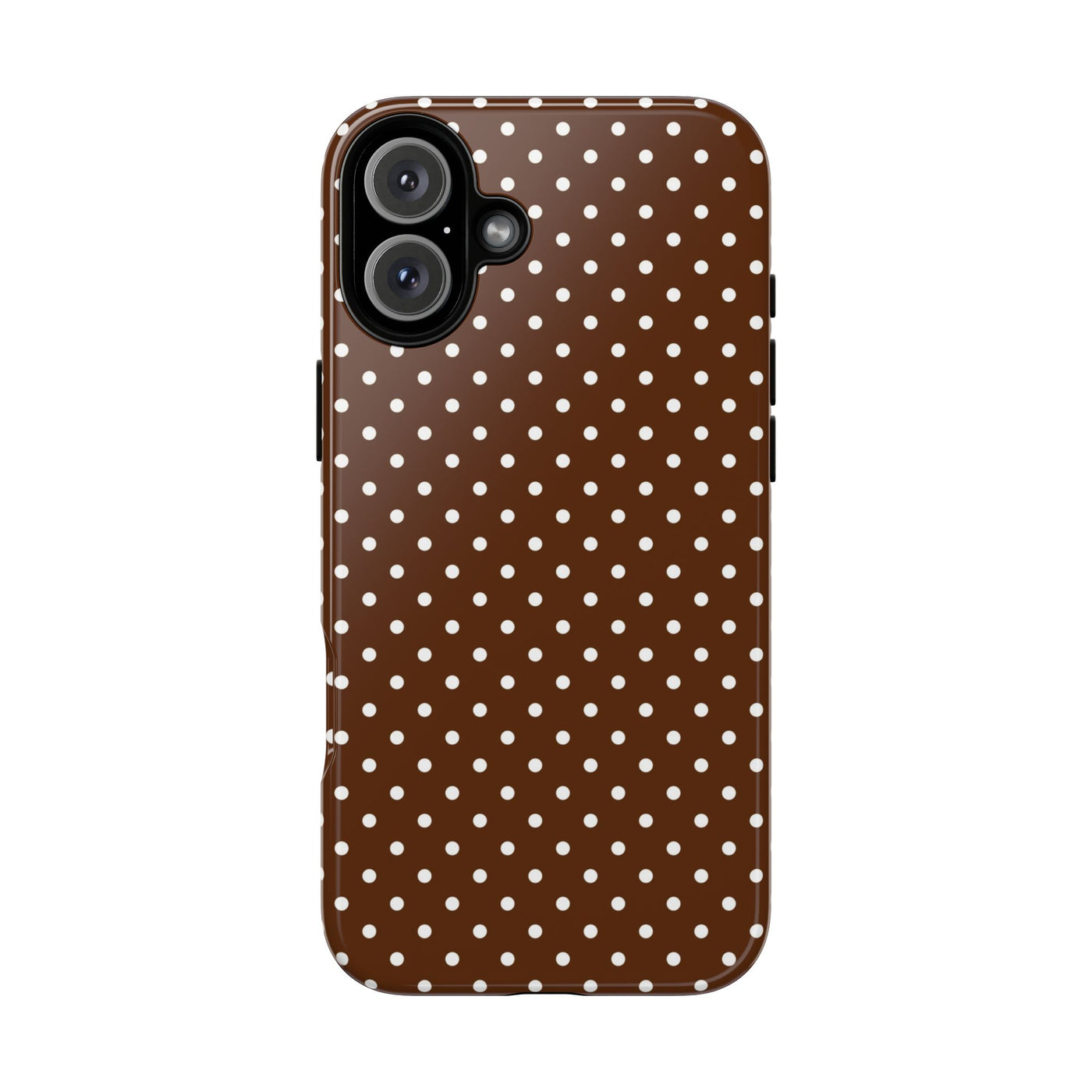 Aesthetic Tough Mocha Brown Polka Dots Premium Phone Case - For iPhone 17 Pro Max iPhone 16 Pro iPhone 15 Iphone 14 Plus 13 Pro 12 11 10 - Studio40ParkLane