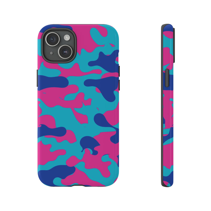 Cute IPhone Case | Blue Pink Camouflage, iPhone 15 Case | iPhone 15 Pro Case, Iphone 14 Case, Iphone 14 Pro Max Case, Protective Iphone Case - Studio40ParkLane
