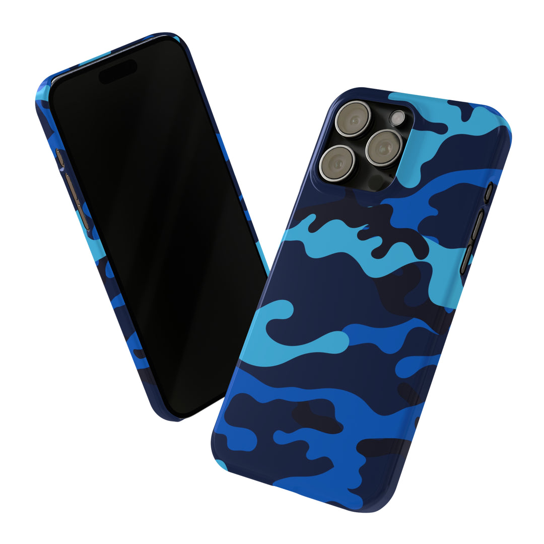 Slim Cute Phone Cases for Iphone - | iPhone 15 Case | iPhone 15 Pro Max Case, Iphone 14 Case, Iphone 14 Pro Max, Iphone 13, Blue Camouflage - Studio40ParkLane