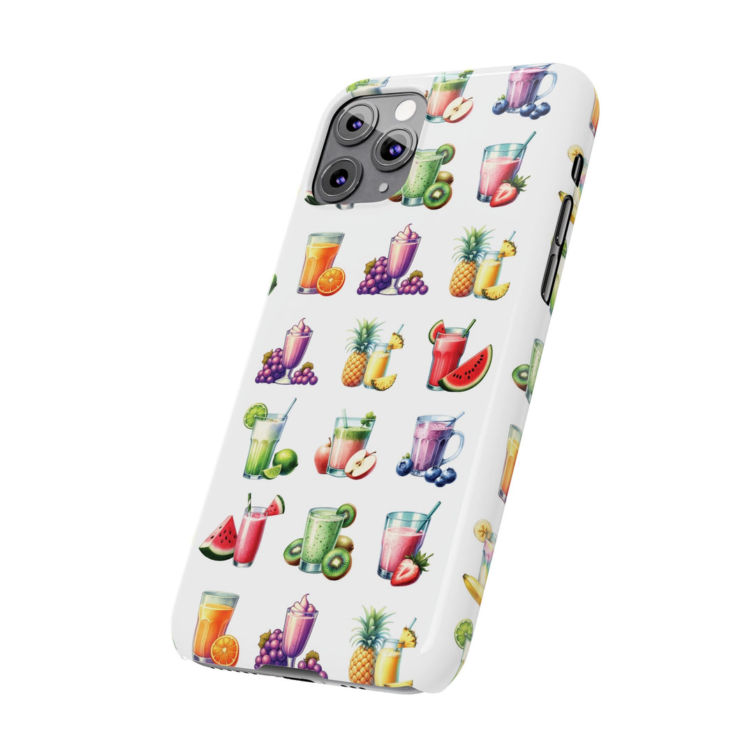 Slim Cute Phone Cases for Iphone - | iPhone 15 Case | iPhone 15 Pro Max Case, Iphone 14 Case, Iphone 14 Pro Max, Iphone 13, Tropical Summer Fruit Cocktail - Studio40ParkLane