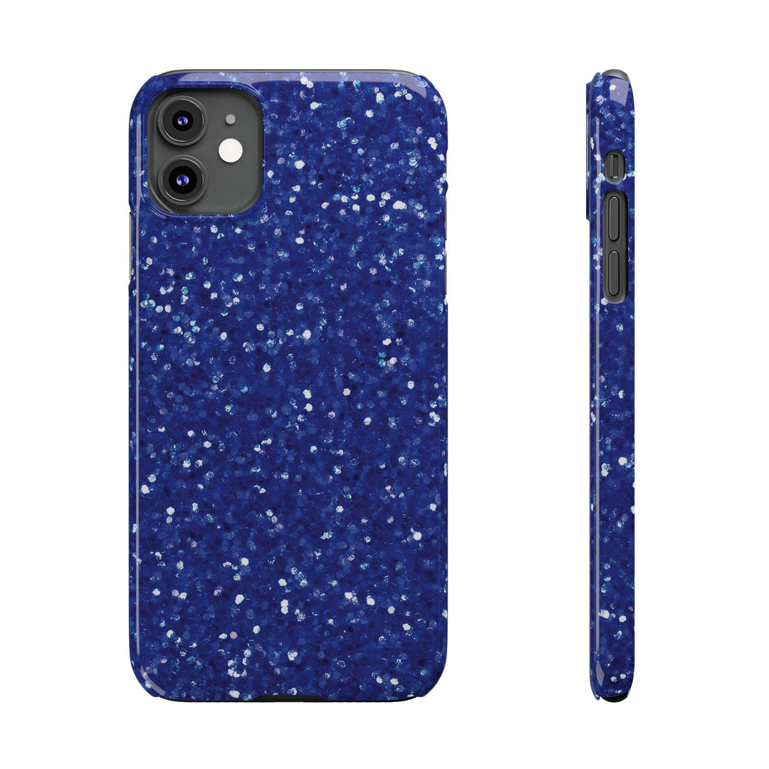 Slim Blue Muted Faux Play on Glitter Effect Cute Phone Cases for Iphone 16 Pro Max | iPhone 15 Case | iPhone 15 Pro Max Case, Iphone 14, Iphone 14 Pro Max, Iphone 13 12 11 8 7 - Studio40ParkLane