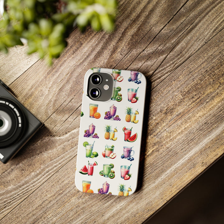 Slim Cute Phone Cases for Iphone - | iPhone 15 Case | iPhone 15 Pro Max Case, Iphone 14 Case, Iphone 14 Pro Max, Iphone 13, Tropical Summer Fruit Cocktail - Studio40ParkLane
