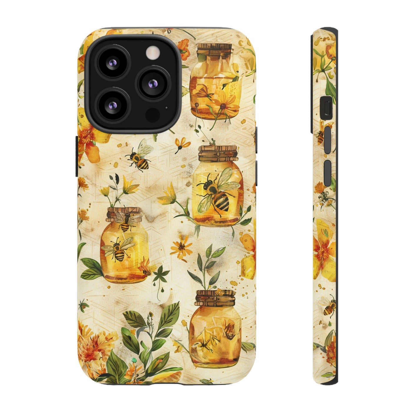 Impact Resistant, Honey Bees, Cute Phone Cases for Samsung S24, S23, S22, S21, IPhone 15 pro Iphone 14 pro Iphone 13 IPhone 12 Iphone 11