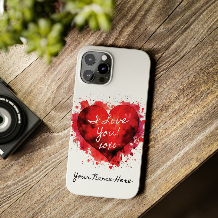 Slim Personalized Slim Cute iPhone Cases - | iPhone 15 Case | iPhone 15 Pro Max Case, Iphone 14 Case, Iphone 14 Pro Max, Iphone 13, Valentine Heart Love - Studio40ParkLane