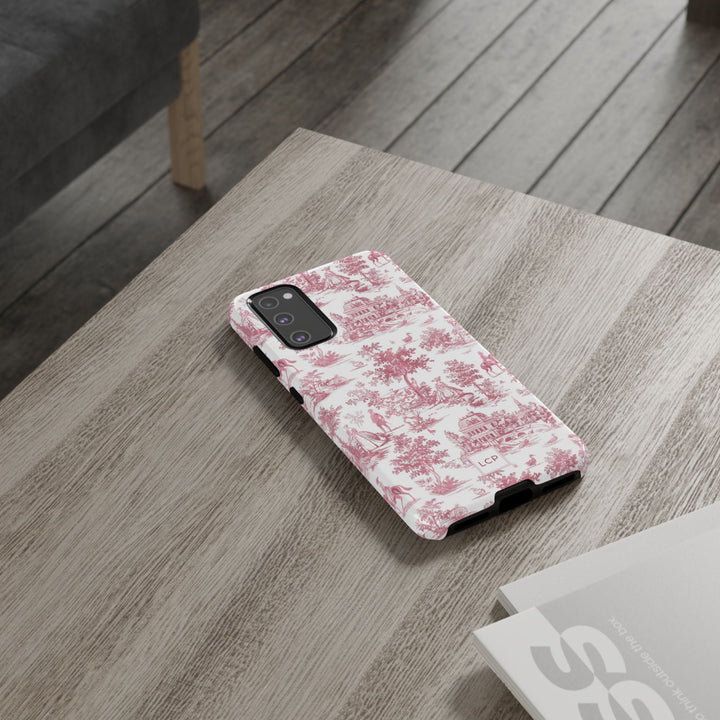 Personalized Custom French Toile Tough Cute Phone Case For Apple iPhone 18, 17, 16, 15 14, Pro Max, Samsung Galaxy S26, S25, S24 Plus Ultra