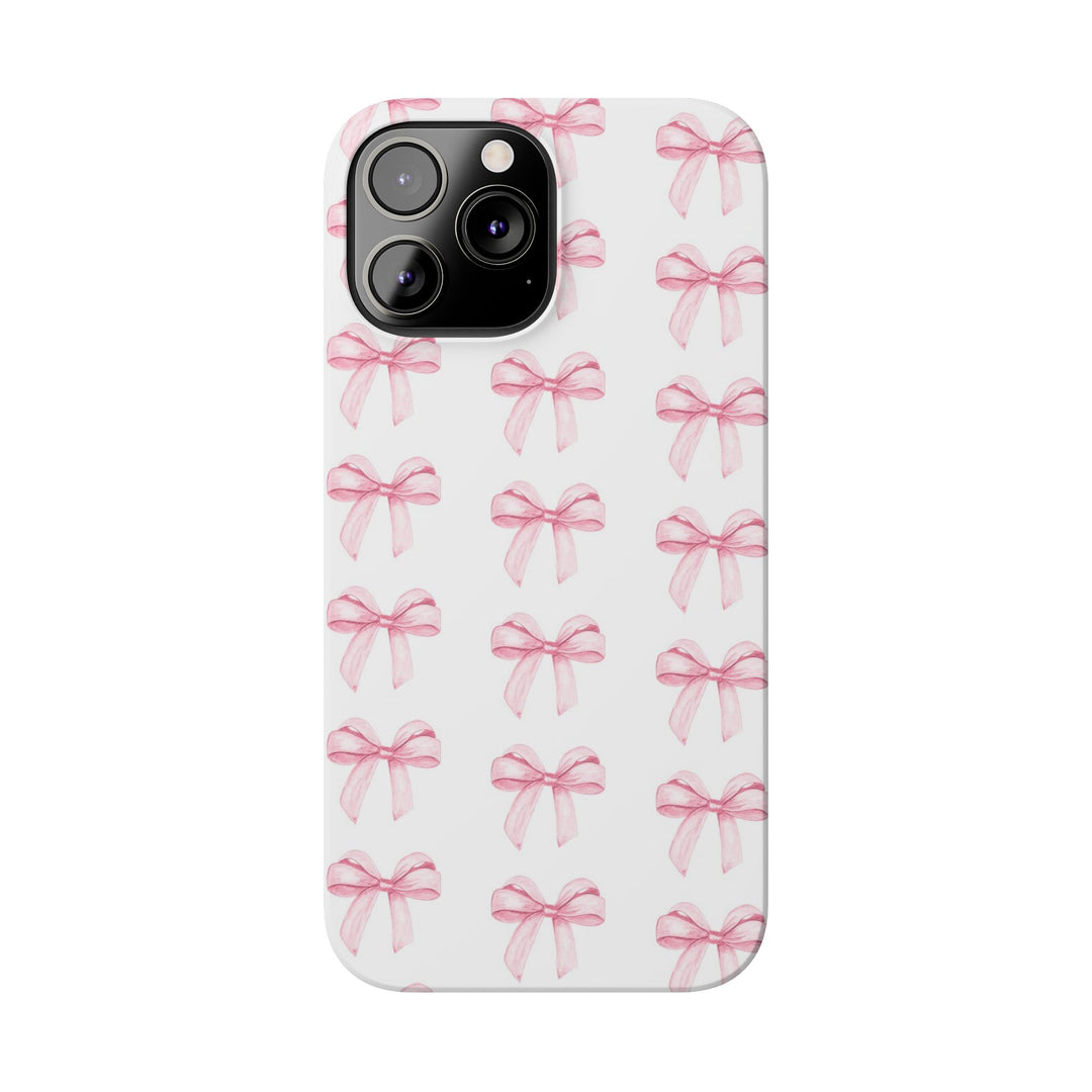 Slim Pink Bows Cute Phone Cases for Iphone 16 Pro Max | iPhone 15 Case | iPhone 15 Pro Max Case, Iphone 14, Iphone 14 Pro Max, Iphone 13 12 11 8 7 - Studio40ParkLane