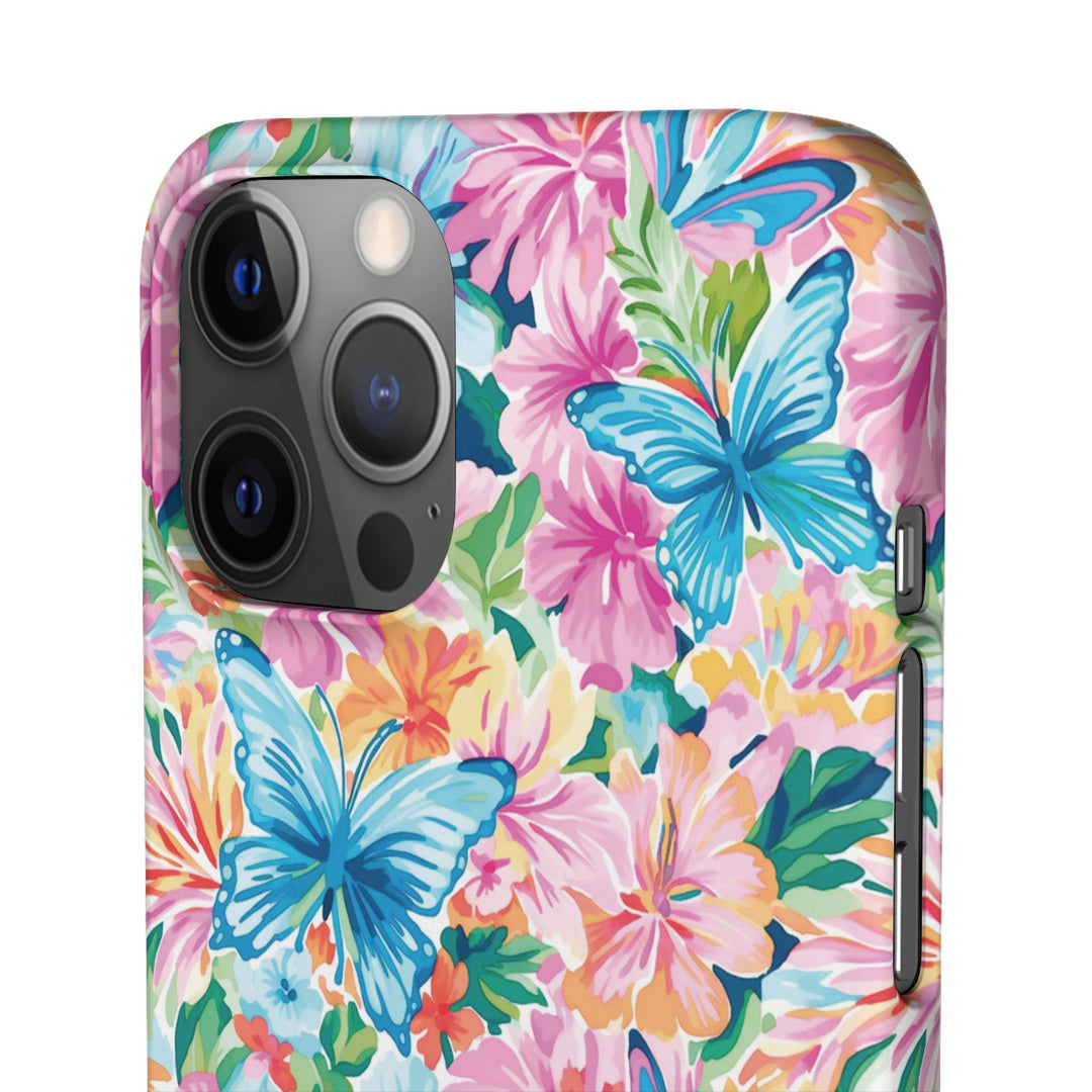 Sleek Snap Butterflies Flowers Cute Phone Case for iPhone 16 15 14 13 12 11 X Xs Max Xr Pro Plus Samsung Galaxy S24 S23 S22 S21 S20 Ultra