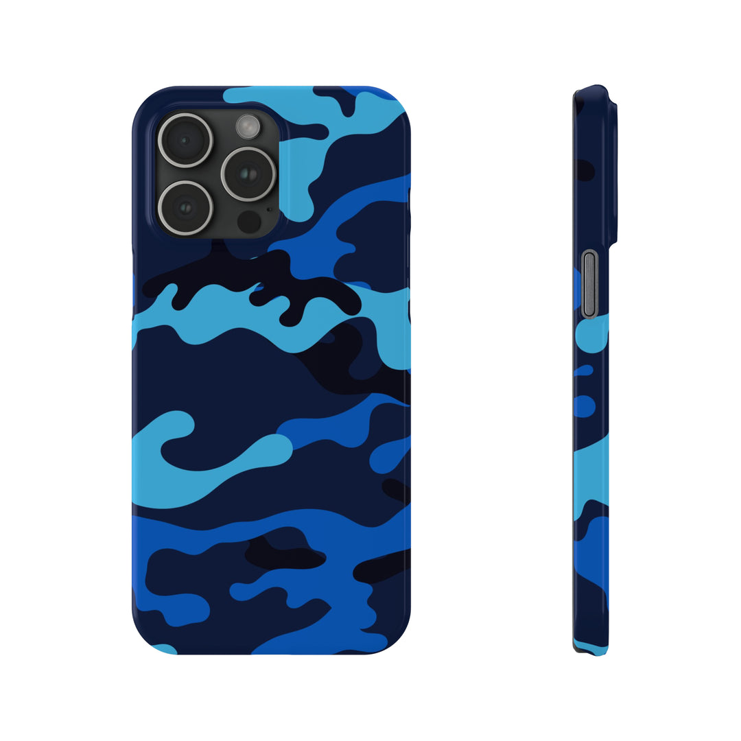 Slim Cute Phone Cases for Iphone - | iPhone 15 Case | iPhone 15 Pro Max Case, Iphone 14 Case, Iphone 14 Pro Max, Iphone 13, Blue Camouflage - Studio40ParkLane
