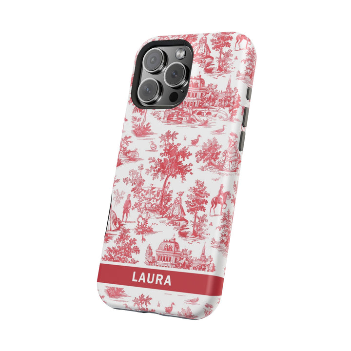 Magsafe French Toile Personalized Initial Custom Gift for Her Cute Phone Cases for Iphone 16 Pro Max | iPhone 15 Case | iPhone 15 Pro Max Case, Iphone 14, 13, 12, 11, 10, 8, 7 - Studio40ParkLane