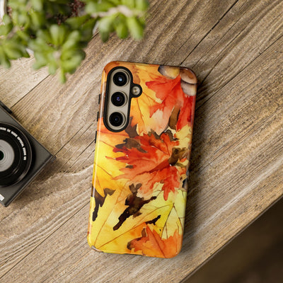 Impact Resistant, Fall Leaves, Cute Phone Cases for Samsung S24, S23, S22, S21, IPhone 15 pro Iphone 14 pro Iphone 13 IPhone 12 Iphone 11